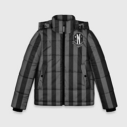 Куртка зимняя для мальчика Форма Уэнсдей Аддамс Nevermore academy, цвет: 3D-светло-серый