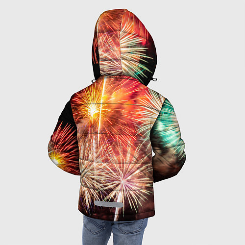 Зимняя куртка для мальчика Праздничный феерверк / 3D-Красный – фото 4