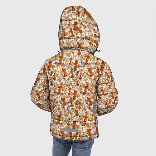 Зимняя куртка для мальчика Шахматная битва / 3D-Черный – фото 4