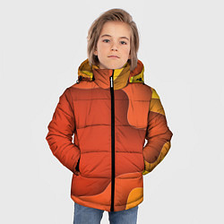 Куртка зимняя для мальчика Оранжево-жёлтый разлом, цвет: 3D-черный — фото 2