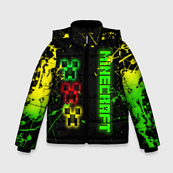 Зимняя куртка для мальчика Minecraft - неоновые логотипы