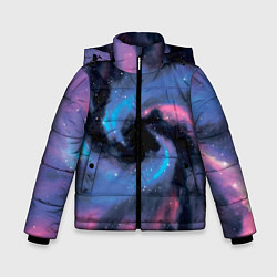 Зимняя куртка для мальчика Ручная роспись галактики акварелью