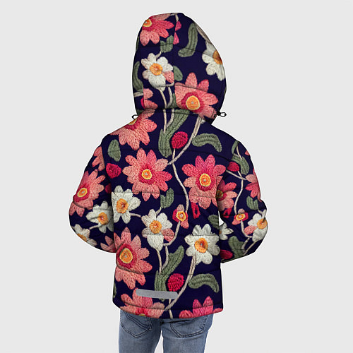Зимняя куртка для мальчика Эффект красивой вышивки / 3D-Черный – фото 4