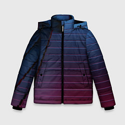 Куртка зимняя для мальчика Абсрактная лестничная тёмно-синяя текстура, цвет: 3D-красный