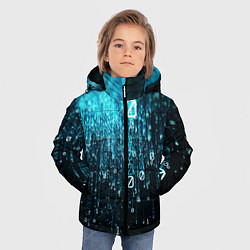 Куртка зимняя для мальчика Двоичный код, цвет: 3D-черный — фото 2