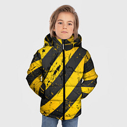 Куртка зимняя для мальчика WARNING - желто-черные полосы, цвет: 3D-черный — фото 2