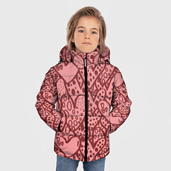 Куртка зимняя для мальчика Сердечный принт, цвет: 3D-черный — фото 2