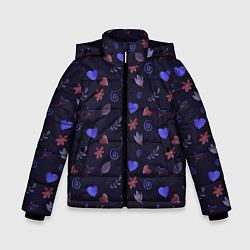 Зимняя куртка для мальчика Паттерн с сердечками и цветами