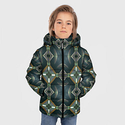 Куртка зимняя для мальчика Абстрактный геометрический узор в стиле фэнтези, цвет: 3D-черный — фото 2