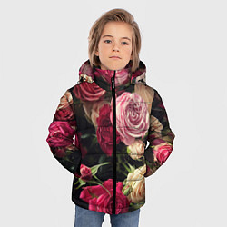 Куртка зимняя для мальчика Нежные кустовые розы, цвет: 3D-красный — фото 2
