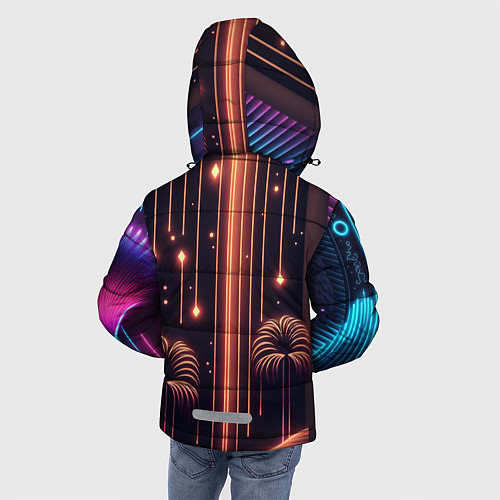 Зимняя куртка для мальчика Неоновый тропический дождь / 3D-Черный – фото 4