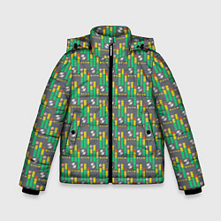 Куртка зимняя для мальчика Акустический паттерн, цвет: 3D-черный