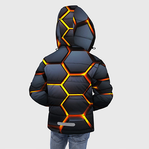 Зимняя куртка для мальчика Плиты брони / 3D-Черный – фото 4