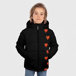 Куртка зимняя для мальчика Дорожка разбитых сердец - темный, цвет: 3D-красный — фото 2