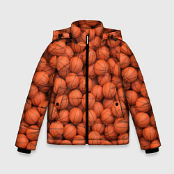 Куртка зимняя для мальчика Баскетбольные мячи, цвет: 3D-черный