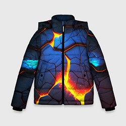 Зимняя куртка для мальчика Яркая неоновая лава, разломы