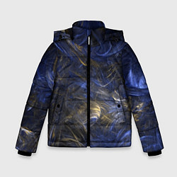 Куртка зимняя для мальчика Синяя абстракция, цвет: 3D-черный