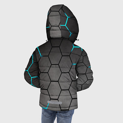 Зимняя куртка для мальчика Броня текстура неоновая / 3D-Черный – фото 4