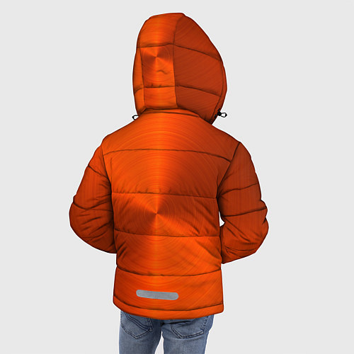Зимняя куртка для мальчика Оранжевый волнообразный дисковый узор / 3D-Черный – фото 4