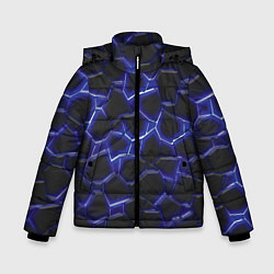 Зимняя куртка для мальчика Синий неон и плиты