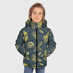 Куртка зимняя для мальчика Лимоны в карандаше на сером фоне, цвет: 3D-красный — фото 2