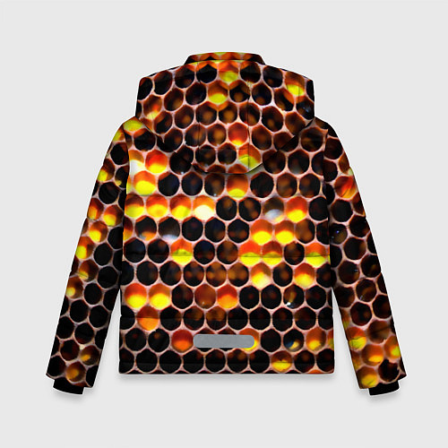 Зимняя куртка для мальчика Медовые пчелиные соты / 3D-Светло-серый – фото 2