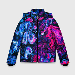 Куртка зимняя для мальчика Сине-малиновая горная порода, цвет: 3D-черный