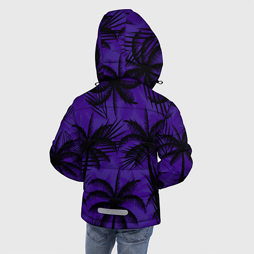 Зимняя куртка для мальчика Пальмы в ночи / 3D-Черный – фото 4