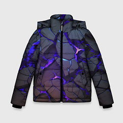 Куртка зимняя для мальчика Светящаяся неоновая лава, цвет: 3D-черный