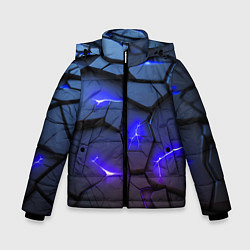 Куртка зимняя для мальчика Светящаяся синяя лава, цвет: 3D-черный