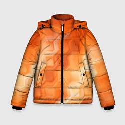 Куртка зимняя для мальчика Золотисто-оранжевый туманный паттерн, цвет: 3D-черный