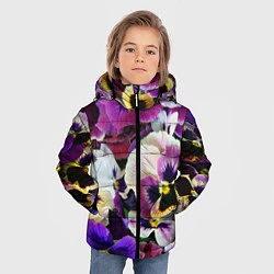 Куртка зимняя для мальчика Красивые анютины глазки, цвет: 3D-светло-серый — фото 2