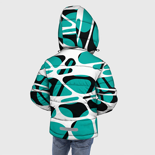 Зимняя куртка для мальчика Абстрактный узор из сетчатых прожилок / 3D-Черный – фото 4