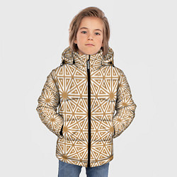 Куртка зимняя для мальчика Абстрактный лучевой золотистый паттерн, цвет: 3D-черный — фото 2