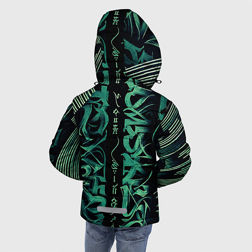 Зимняя куртка для мальчика Каллиграфический / 3D-Черный – фото 4
