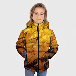 Куртка зимняя для мальчика Абстрактное жидкое золото, цвет: 3D-черный — фото 2