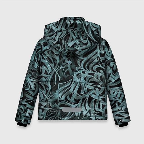Зимняя куртка для мальчика Каллиграфический / 3D-Светло-серый – фото 2