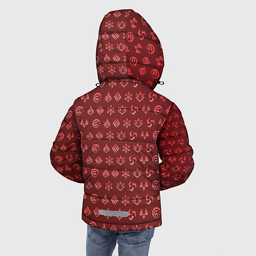 Зимняя куртка для мальчика Паттерн элементали под пиро / 3D-Черный – фото 4