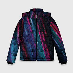 Куртка зимняя для мальчика Неоновая стена, цвет: 3D-черный