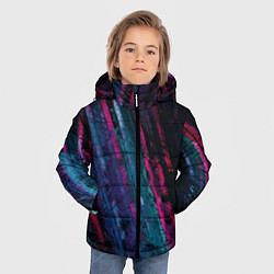 Куртка зимняя для мальчика Неоновая стена, цвет: 3D-черный — фото 2