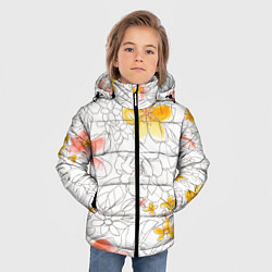 Куртка зимняя для мальчика Нарисованный цветы - светлый, цвет: 3D-красный — фото 2