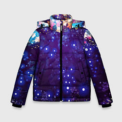 Куртка зимняя для мальчика Звездочки - космическое небо, цвет: 3D-красный