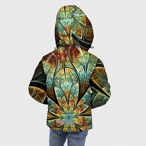 Зимняя куртка для мальчика Изумрудны цветок / 3D-Черный – фото 4