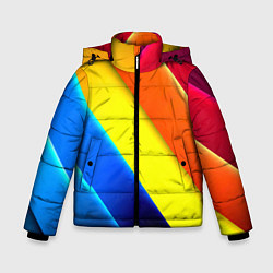 Зимняя куртка для мальчика Радужные полосы текстура
