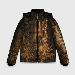 Зимняя куртка для мальчика Тёмные камни и тёмные краски в воде