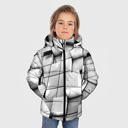 Куртка зимняя для мальчика Кубы серые выпуклые, цвет: 3D-черный — фото 2