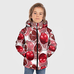 Куртка зимняя для мальчика Гранаты на белом фоне - паттерн, цвет: 3D-черный — фото 2