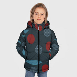 Куртка зимняя для мальчика Круги и листья, цвет: 3D-светло-серый — фото 2