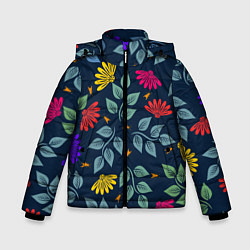 Зимняя куртка для мальчика Листья и цветы