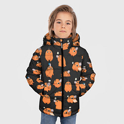 Куртка зимняя для мальчика Chainsaw Man - Почита паттерн, цвет: 3D-черный — фото 2